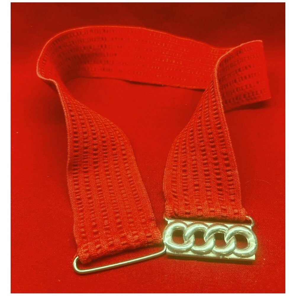 Red Open Weave Stretch Fabric Belt Women's No Tags No ID ~23" x 2"